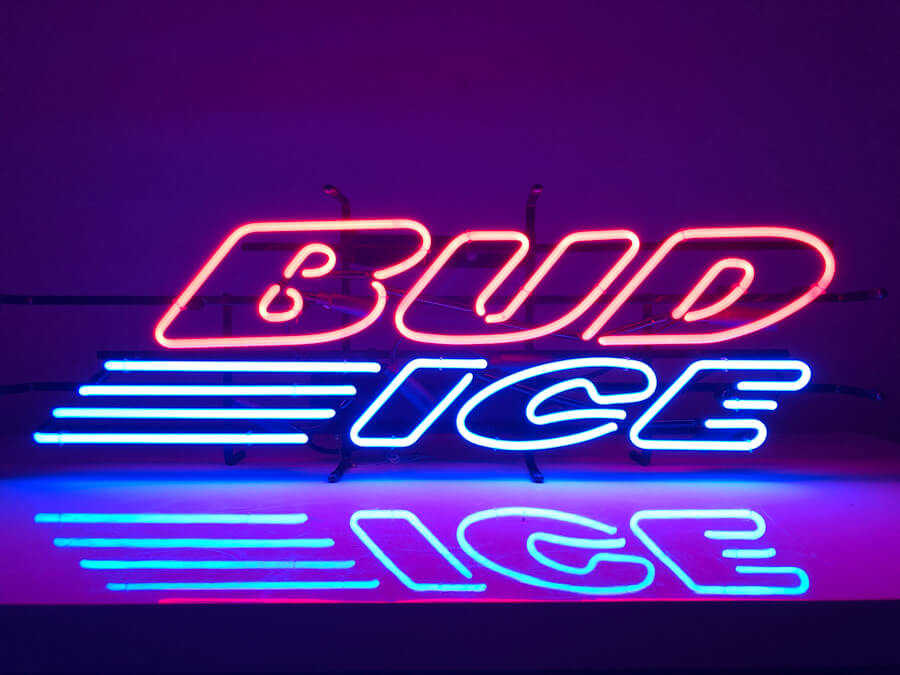 bud ice neon sign